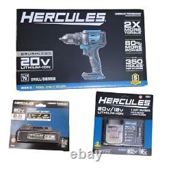 HERCULES 20V Perceuse/Visseuse sans fil Brushless 1/2 po avec Batterie et Chargeur