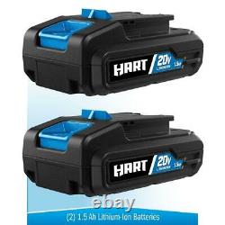 Kit Combo Sans Fil Hart 20 Volts (2) Batteries Lithium-ion 1,5ah Et 16 Po