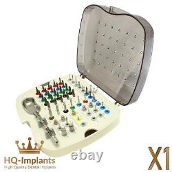 Kit complet d'implantation chirurgicale d'instruments médicaux dentaires, forets et clés de serrage