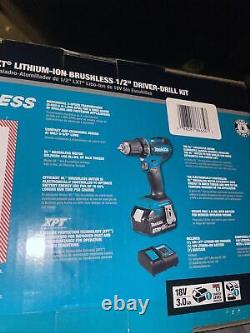 Makita 18v Lithium-ion Sans Fil Sans Fil 1/2in Driver-drill Kit Chargeur De Batterie