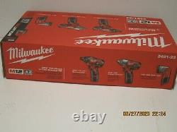 Milwaukee 2491-23 M12 12v Lith-ion Combo Tool Kit(3-tool)2batts&charger+bag Nsb