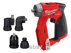 Milwaukee 2505-20 Perceuse-visseuse d'installation 12V 3/8 avec 4 têtes d'outil (outil uniquement)