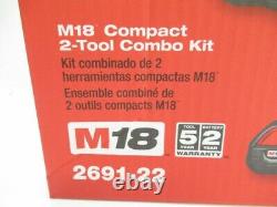 Milwaukee 2691-22 M18 Li-ion 2 Outils Combo Kit Nouveau