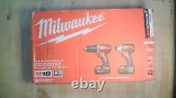 Milwaukee 2892-22CT M18 18V Kit Combo 2 Outils Sans Fil à Moteur sans Balais Perceuse, Tournevis, 2 Batteries, Chargeur.