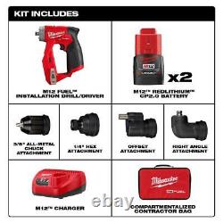 Milwaukee Drill Driver Kit 4-tool Heads 12 Volts Lithium-ion Brushless Cordless