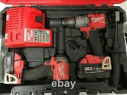 Milwaukee Fuel 2997-22 M18 18-vlt 2-tool Hammer Drill/impact Driver Kit Vg Ra104