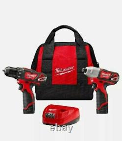 Milwaukee M12 2494-22B 12-Volt Ensemble Perceuse Visseuse et Visseuse à Chocs 2 Outils