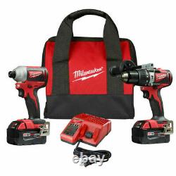 Milwaukee M18 2 Outils Combo Kit 2893-22, Hammer Drill/3-speed Impact Driver