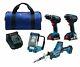 Nouveau Bosch 18v 4-tool Kit Compact Drill Impact Driver Reciprocating Saw Led Light