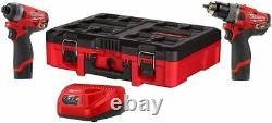 Packout Milwaukee 2598-22po M12 Fuel 2-tool Hammer Drill Impact Driver Kit Nouveau