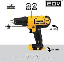 Perceuse/Visseuse sans fil 20V MAX, ensemble combiné d'outils électriques avec 2 batteries et chargeur