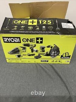Ryobi Combo Tool 5-tool 18-volt 2-batteries Chargeur Sans Fil Led Light Pck300ksb