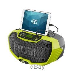 Stéréo Ryobi Hybride Radio Technologie Sans Fil Bluetooth 18 Volt (outil Seulement) Nouveau