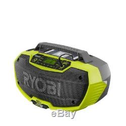 Stéréo Ryobi Hybride Radio Technologie Sans Fil Bluetooth 18 Volt (outil Seulement) Nouveau