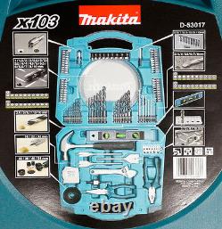 Véritable Makita Mechanic Multi Hand Tool Kit Box & Driver Drill Bit Set 103 Pcs