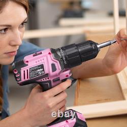 Workpro Pink Cordless 20v Lithium-ion Drill Driver Set, 1 Perceuse