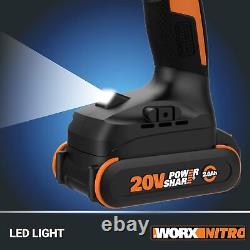 Worx Nitro 20V Perceuse Visseuse Sans Fil 1/2 avec Moteur Sans Balai, Compacte & Robuste