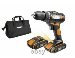 Worx Wx170 Cordless Drill Driver Set With Two Batteries Battery Charger Tool Bag